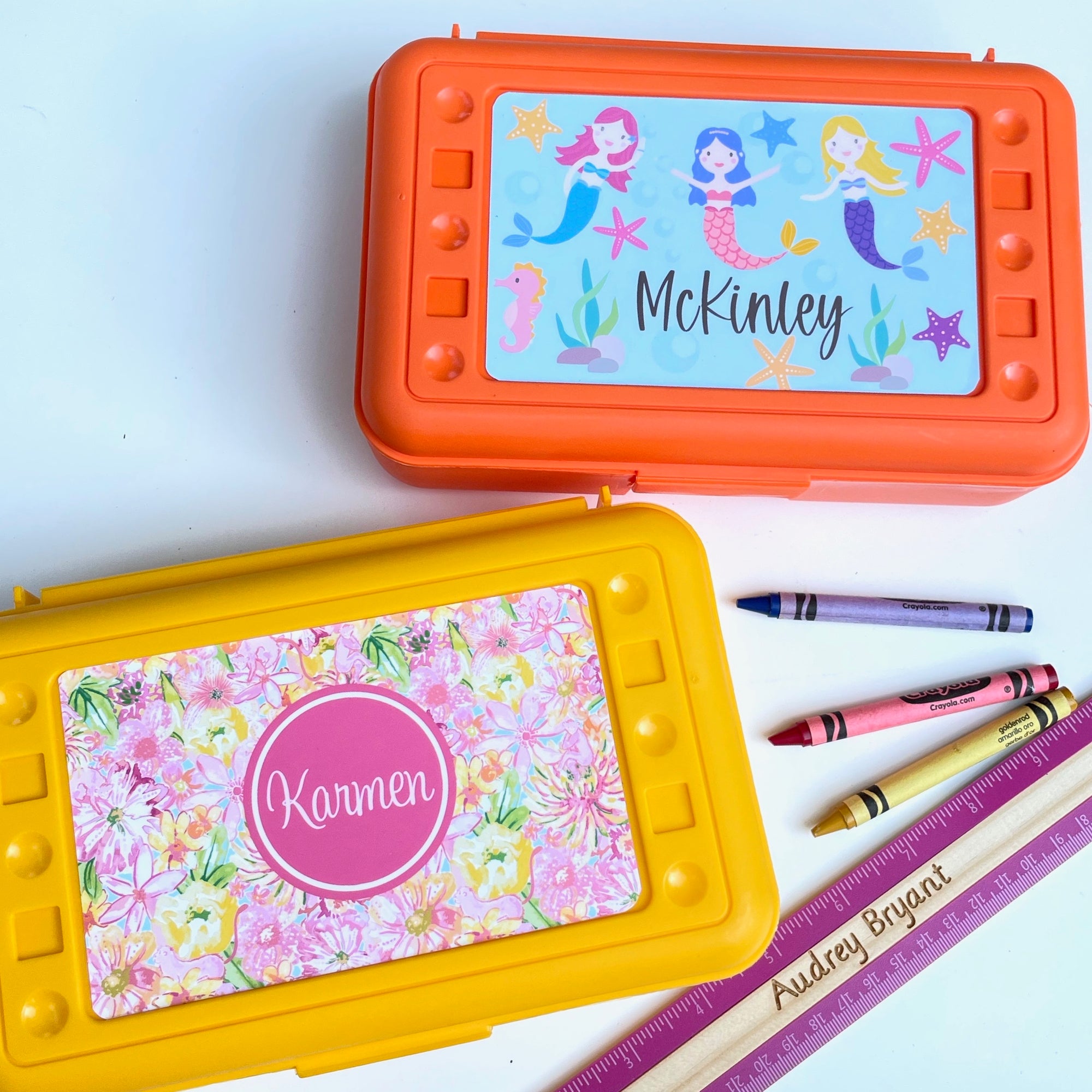 Personalized School Pencil Box - Girl Designs