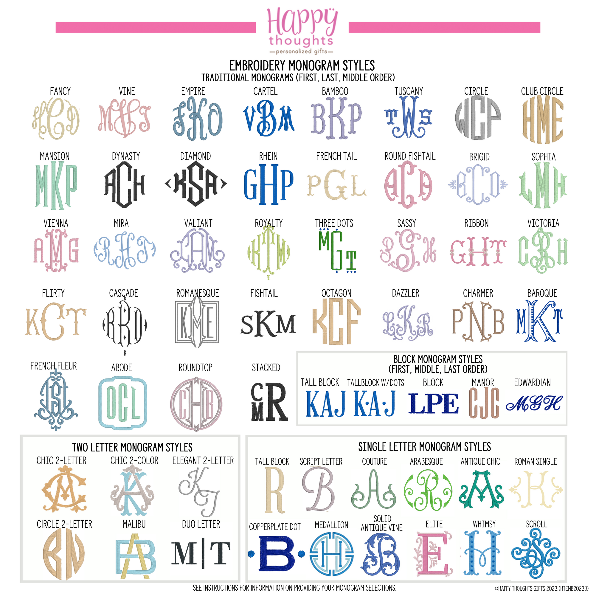 Monogram styles