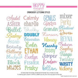 Embroidery Lettering Styles
