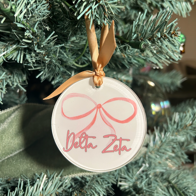 Sorority Bow Christmas Ornament