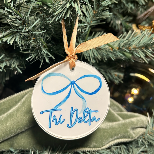 Sorority Bow Christmas Ornament