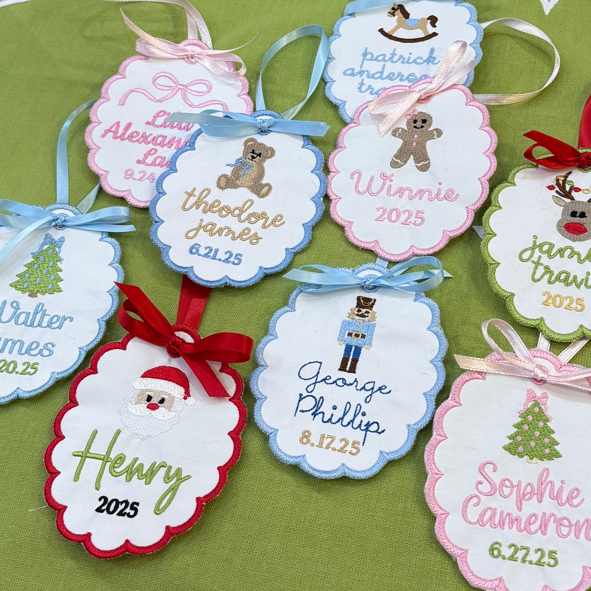 Personalized Embroidered Christmas Ornament - Baby's First Christmas - Keepsake 2025