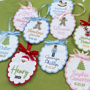 Personalized Embroidered Christmas Ornament - Baby's First Christmas - Keepsake 2025