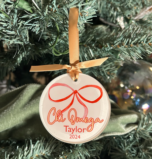 Sorority Bow Christmas Ornament