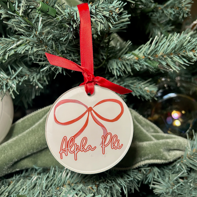 Sorority Bow Christmas Ornament