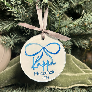 Sorority Bow Christmas Ornament