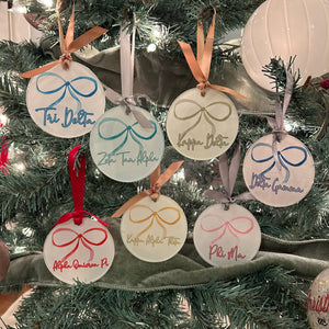 Sorority Bow Christmas Ornament