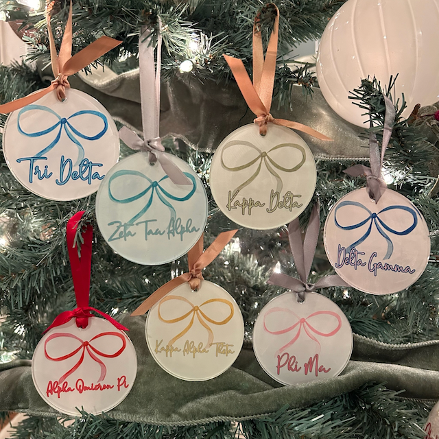 Sorority Bow Christmas Ornament