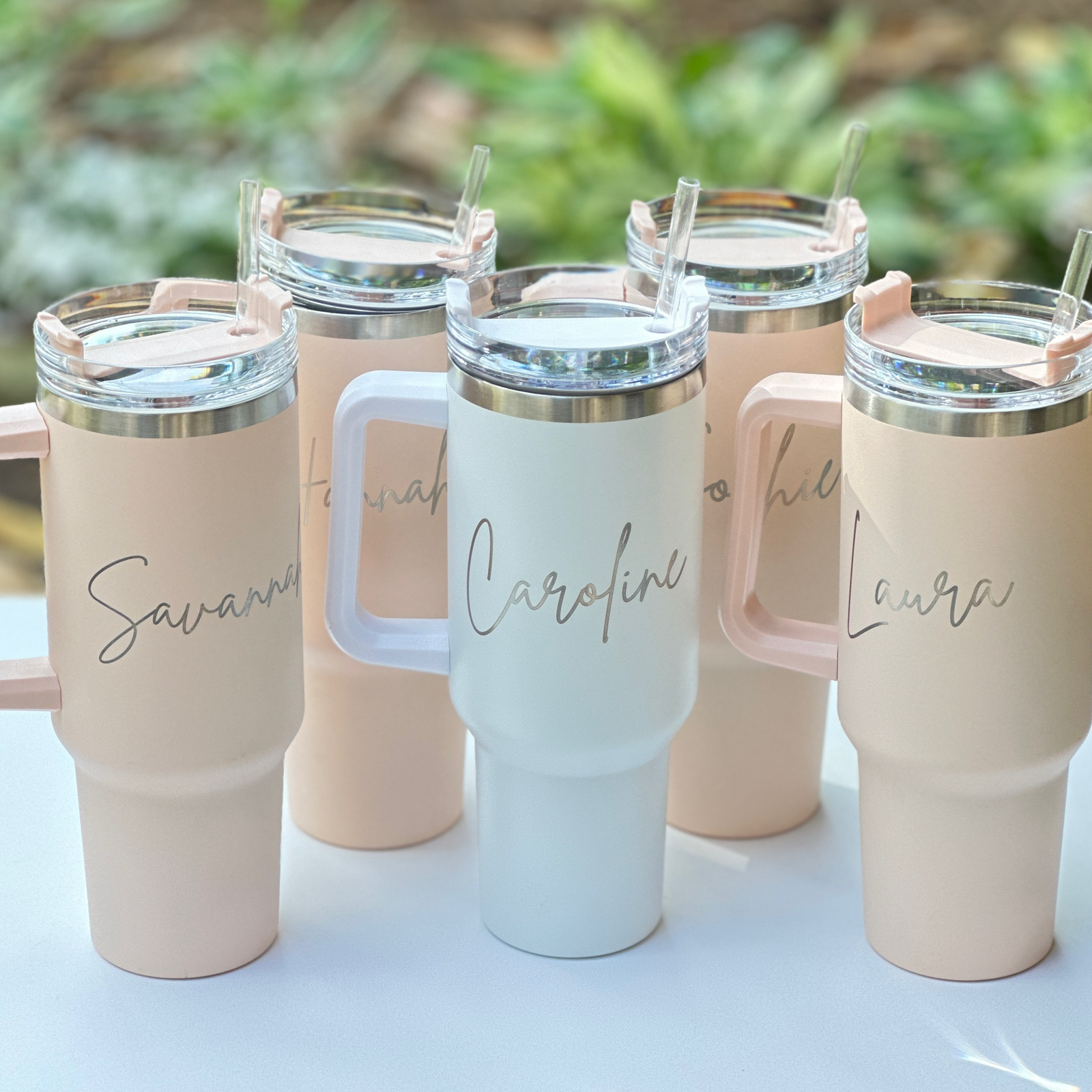 Personalized Engraved 40 ounce Tumbler with Straw