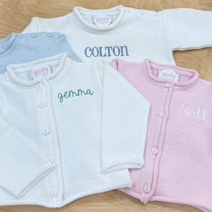 Monogrammed Baby Toddler Rollneck Sweater - Crewneck - Cardigan