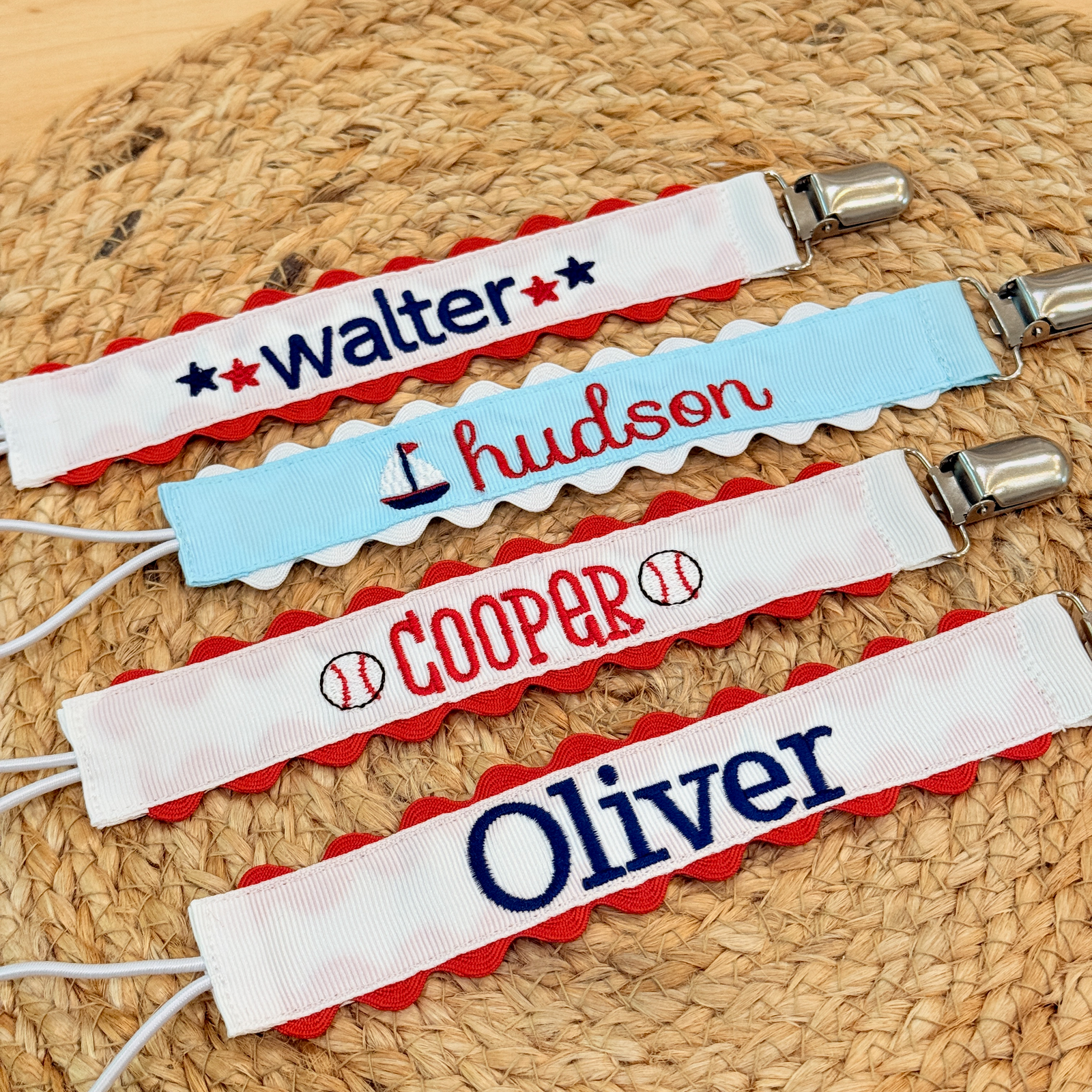 Personalized Patriotic Pacifier Clip