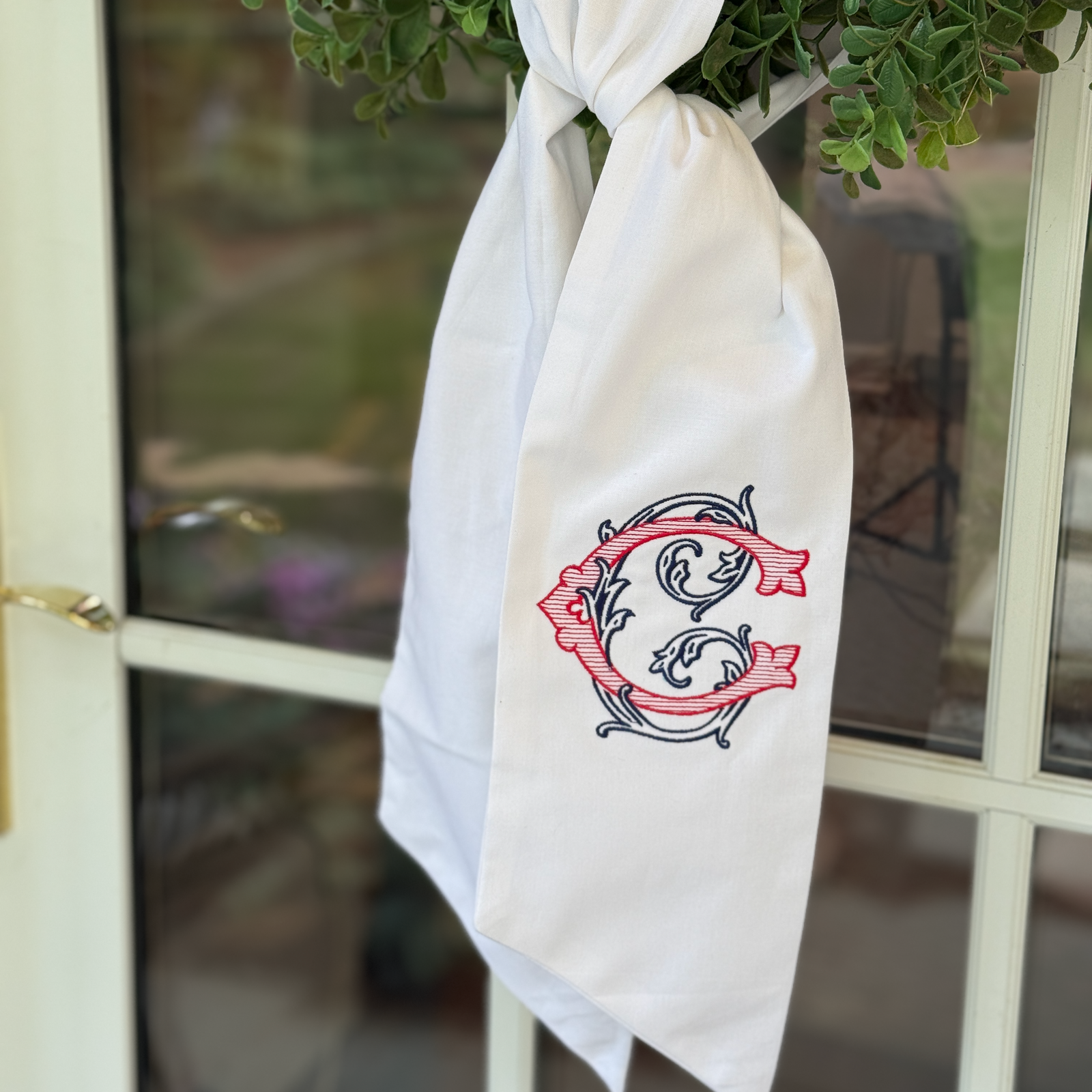 USA Red White and Blue Wreath Sash