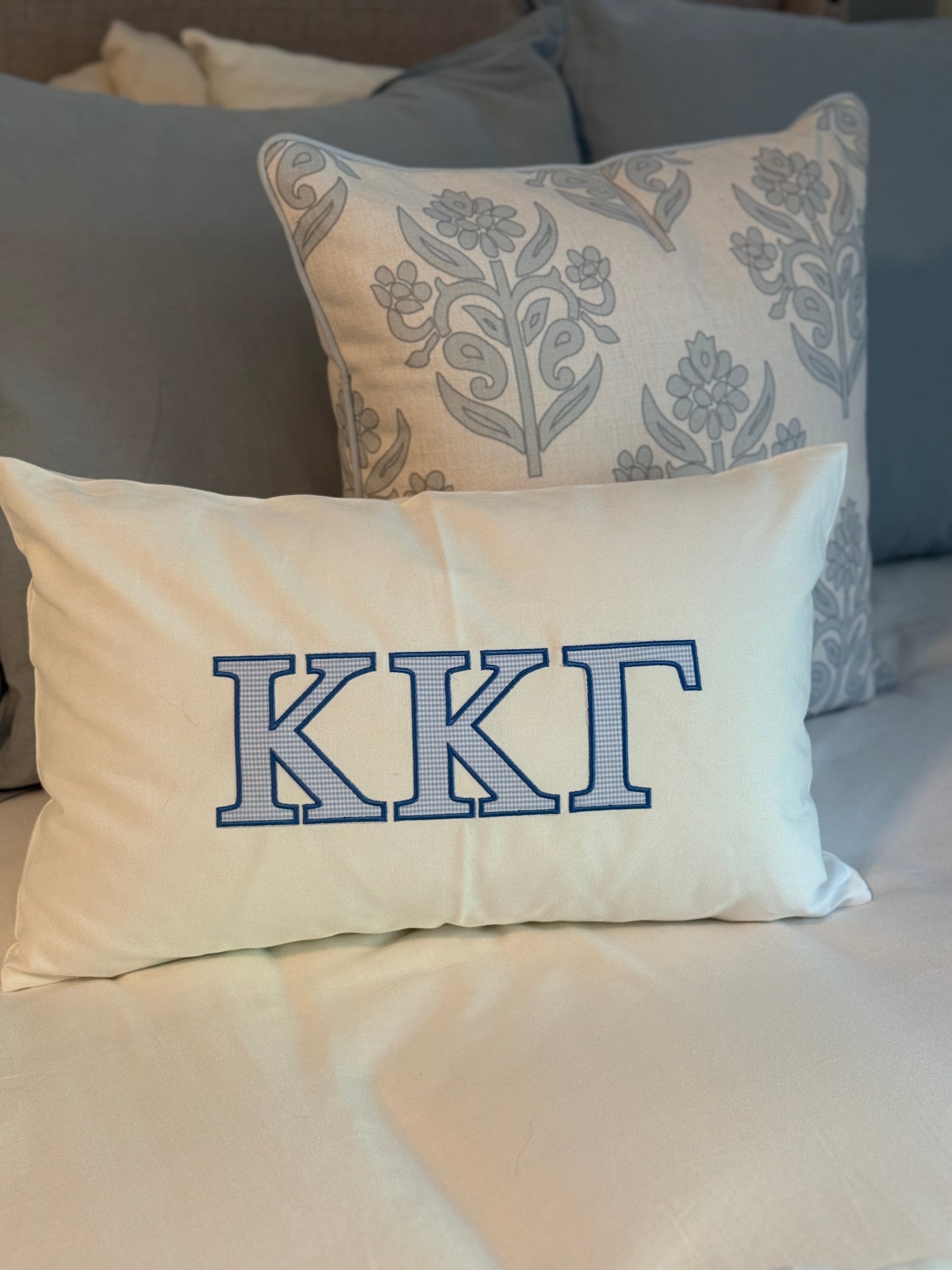 Applique Embroidered Sorority Throw Pillow