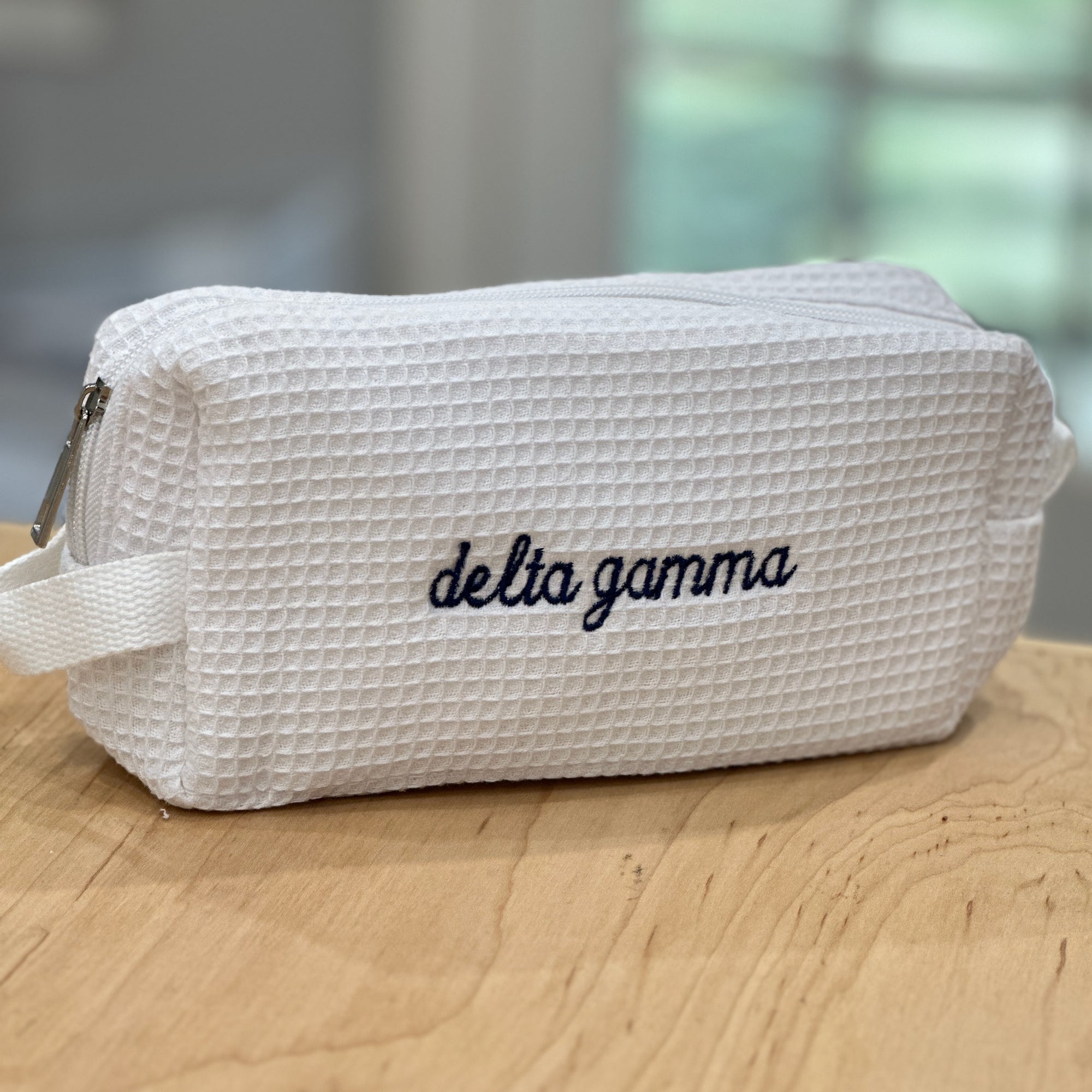 Sorority Waffle Weave Makeup Bag