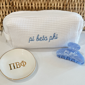 Sorority Waffle Bag Gift Set - Bag, Jewelry Dish, Hair Clip