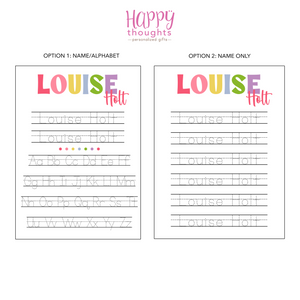 Personalized Name Alphabet Practice Writing Board - Dry Erase