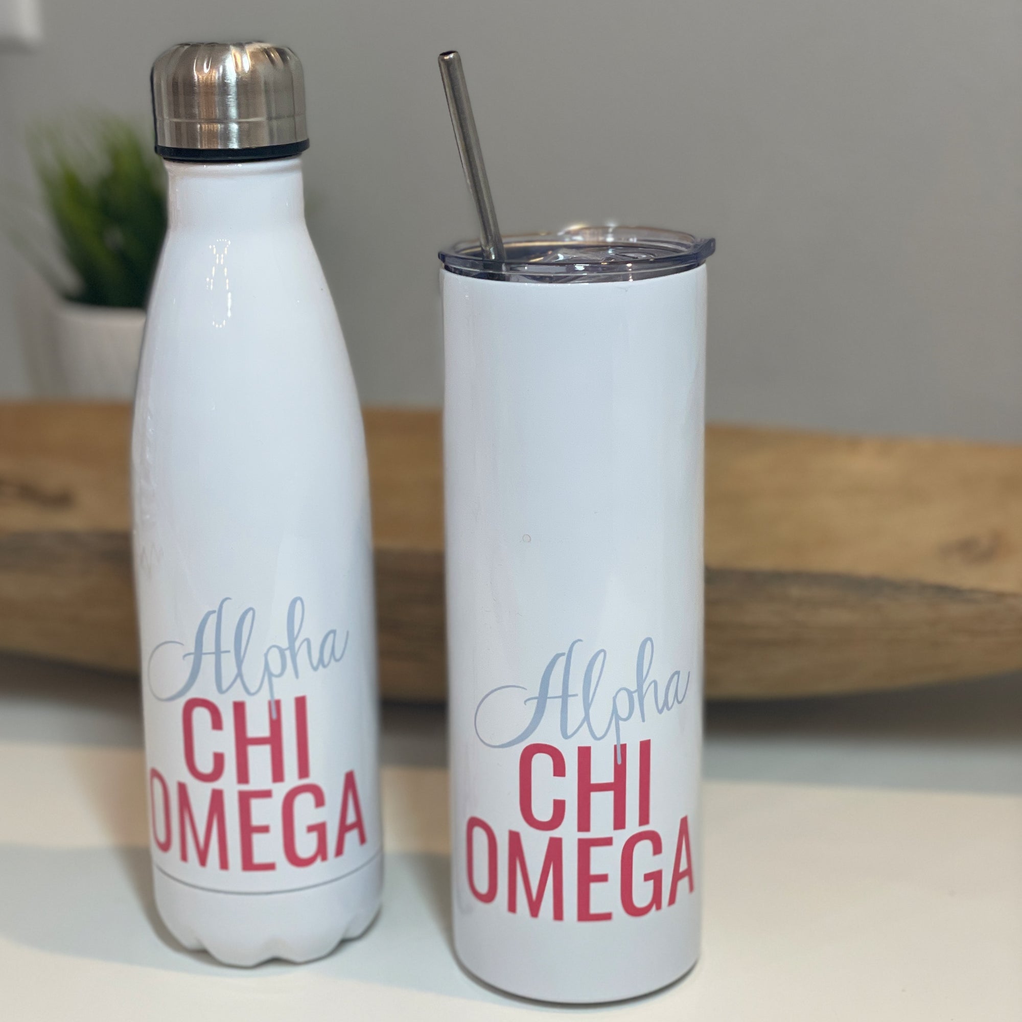 Alpha Chi Omega Water Bottle or Skinny Tumbler