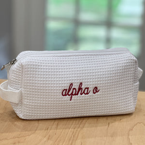 Sorority Waffle Weave Makeup Bag