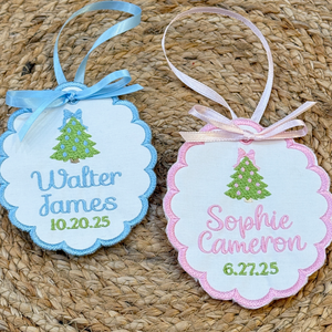 Personalized Embroidered Christmas Ornament - Baby's First Christmas - Keepsake 2025