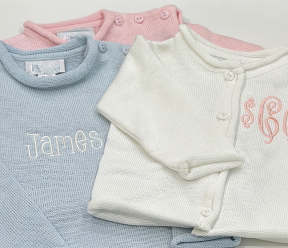 Monogrammed Baby Toddler Rollneck Sweater - Crewneck - Cardigan