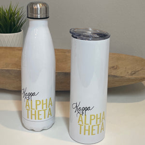Kappa Alpha Theta Water Bottle or Skinny Tumbler