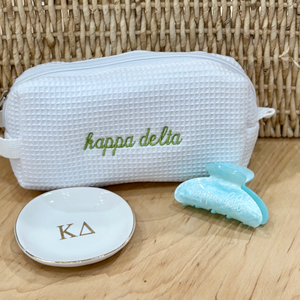 Sorority Waffle Bag Gift Set - Bag, Jewelry Dish, Hair Clip