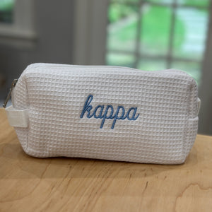 Sorority Waffle Weave Makeup Bag