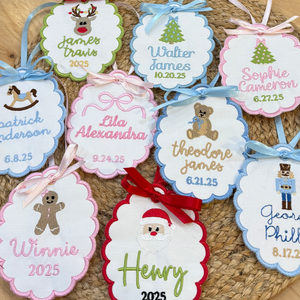 Personalized Embroidered Christmas Ornament - Baby's First Christmas - Keepsake 2025
