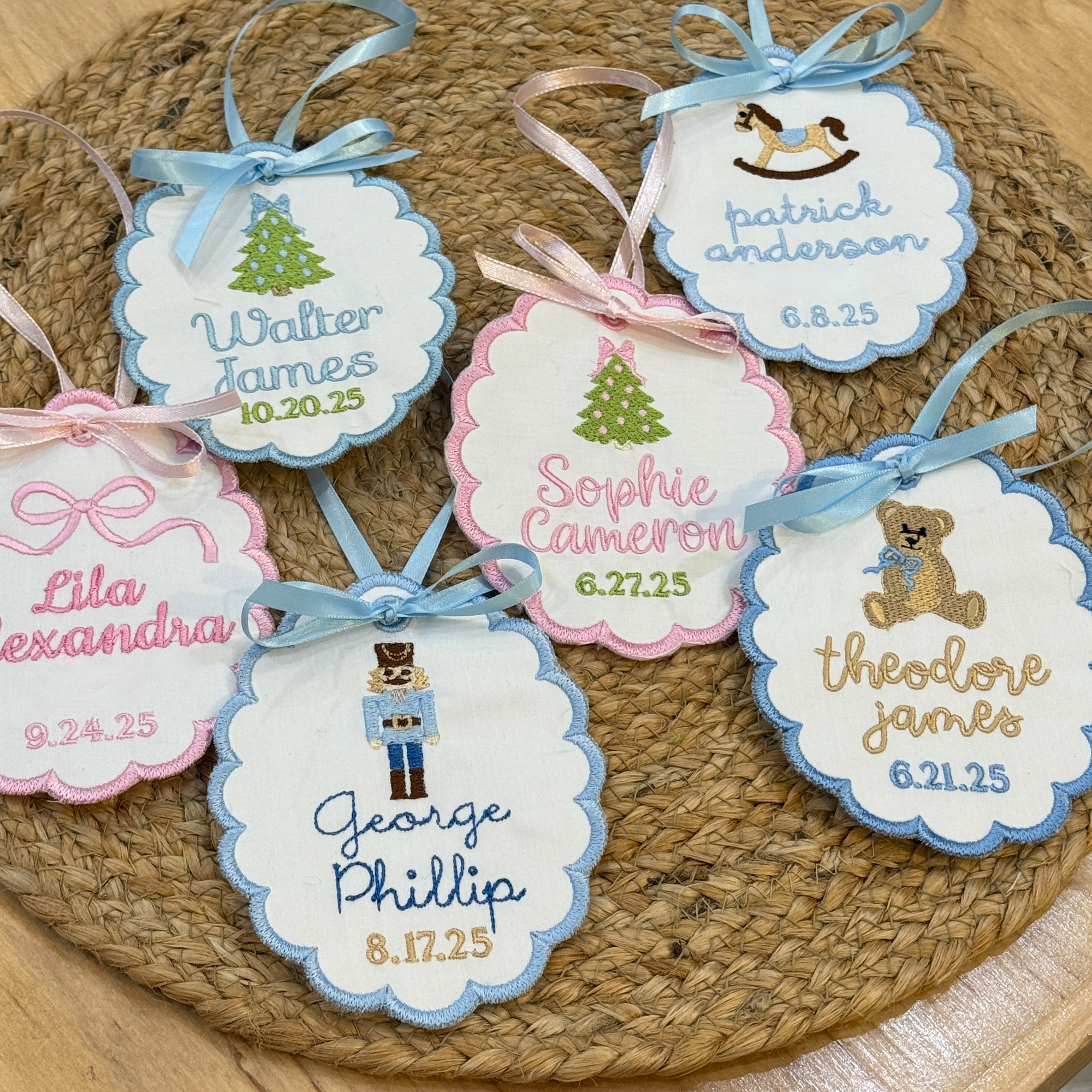 Personalized Embroidered Christmas Ornament - Baby's First Christmas - Keepsake 2025