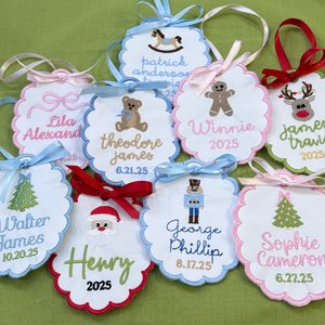 Personalized Embroidered Christmas Ornament - Baby's First Christmas - Keepsake 2025
