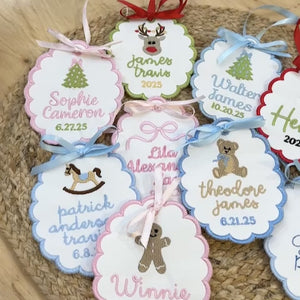 Personalized Embroidered Christmas Ornament - Baby's First Christmas - Keepsake 2025