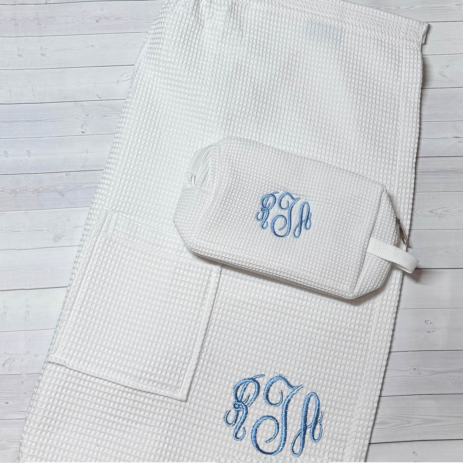 Monogrammed Towel Wrap and Matching Makeup Bag - Spa Wrap