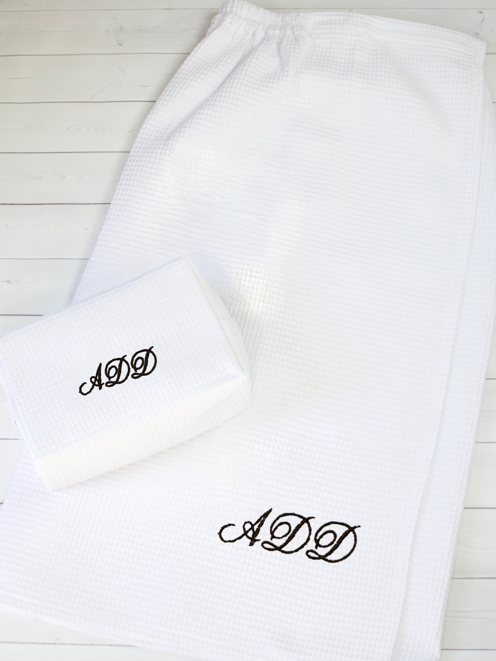 Monogrammed Towel Wrap and Matching Makeup Bag - Spa Wrap