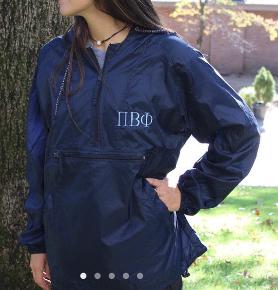Sorority Pullover Rain Jacket Windbreaker