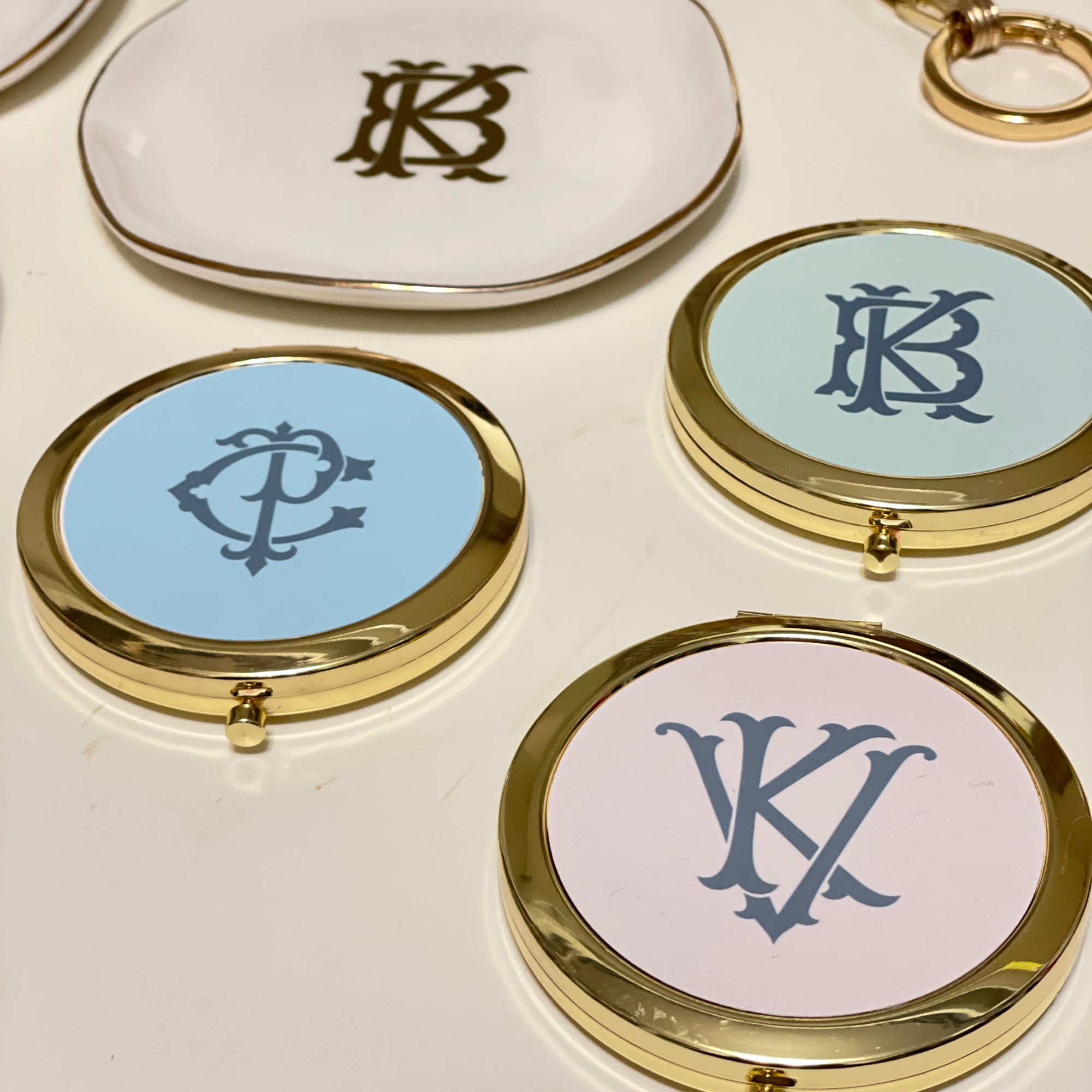 Personalized Gold Compact Mirror