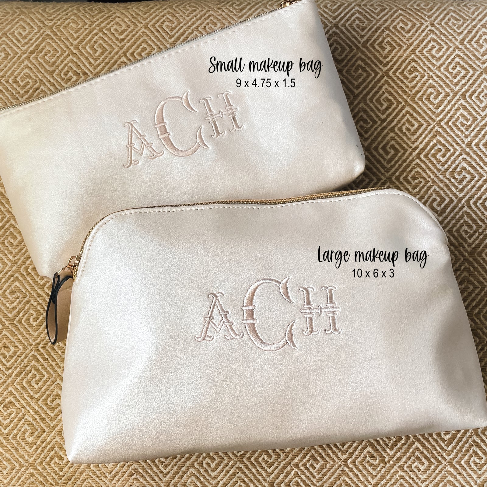 Monogram Vegan Leather Makeup Bags