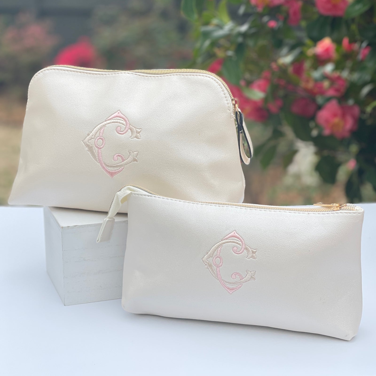 Monogram Vegan Leather Makeup Bags