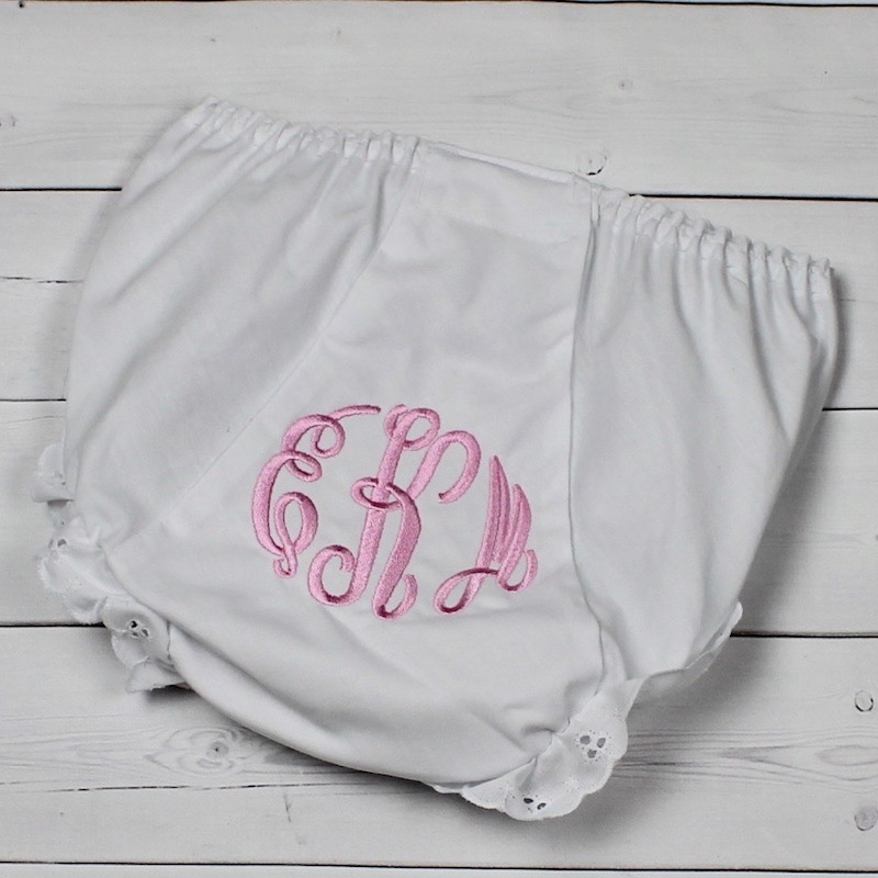 Monogram baby diaper cover