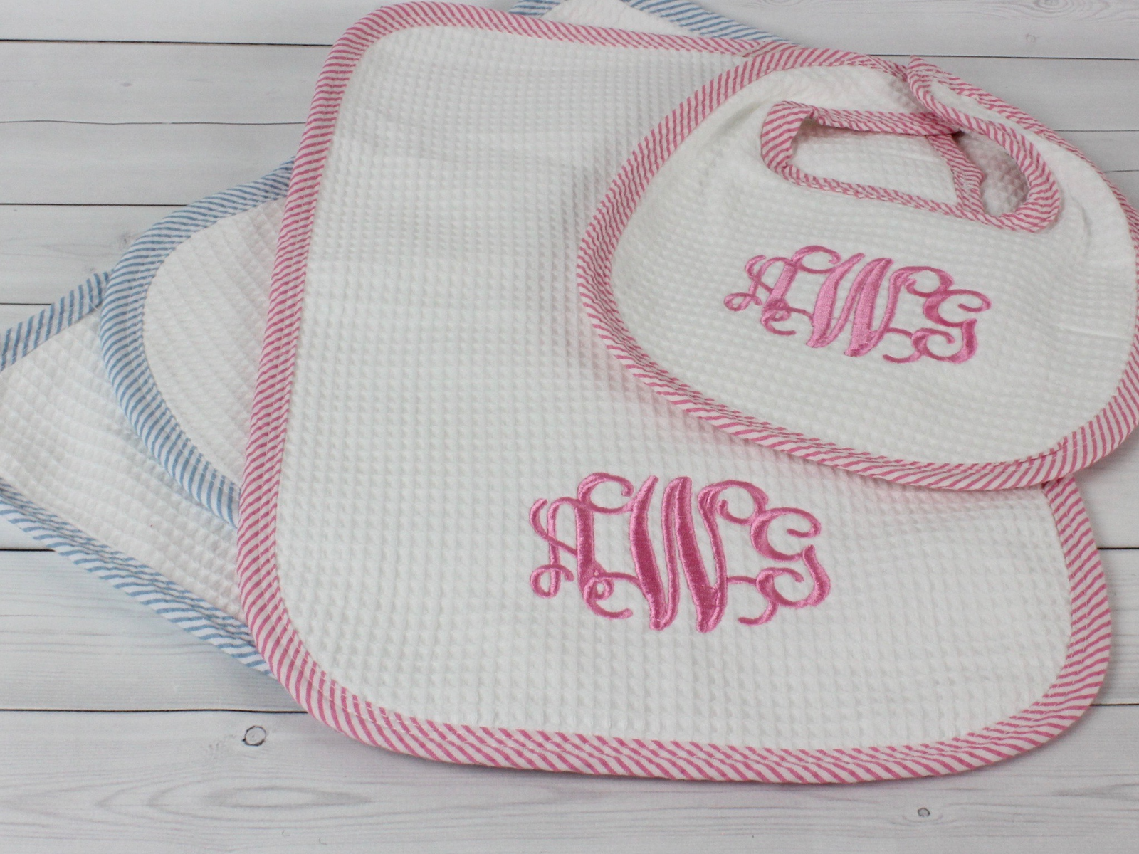 Personalized Matching Baby Bib & Burb Cloth