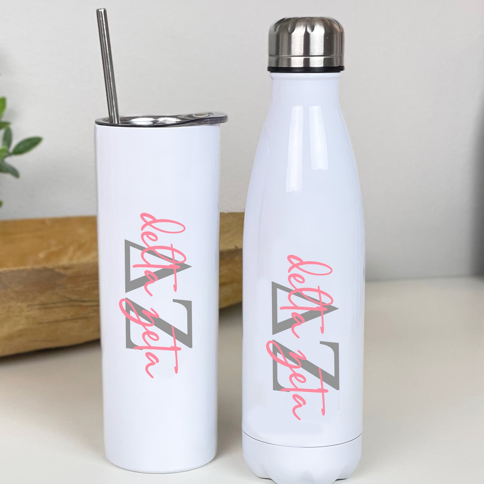 Delta Zeta Water Bottle or Skinny Tumbler