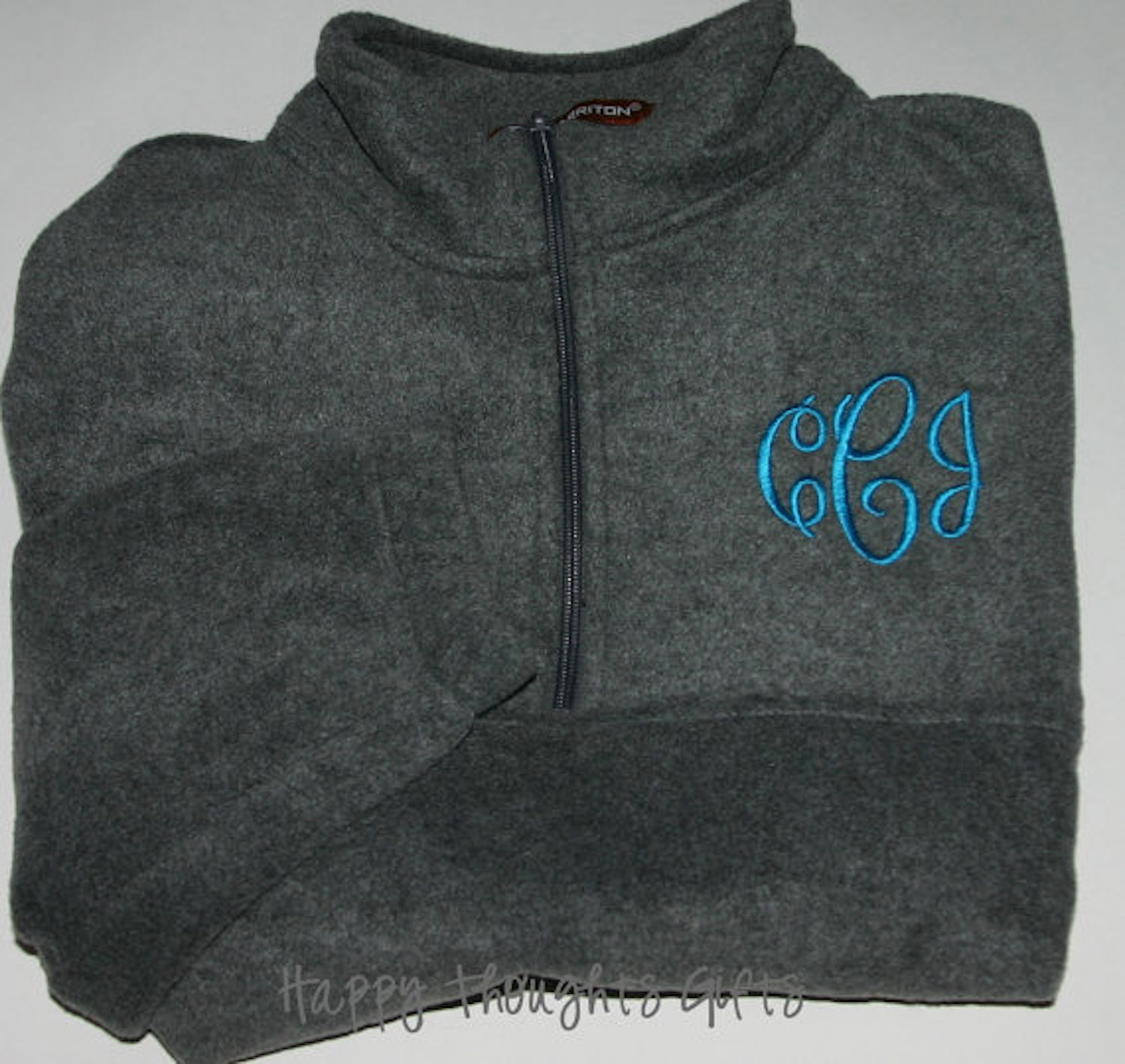 Monogrammed Fleece Jacket {Grey}