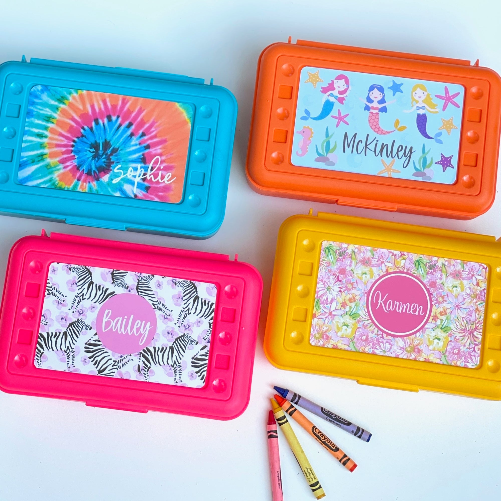 Personalized School Pencil Box - Girl Designs