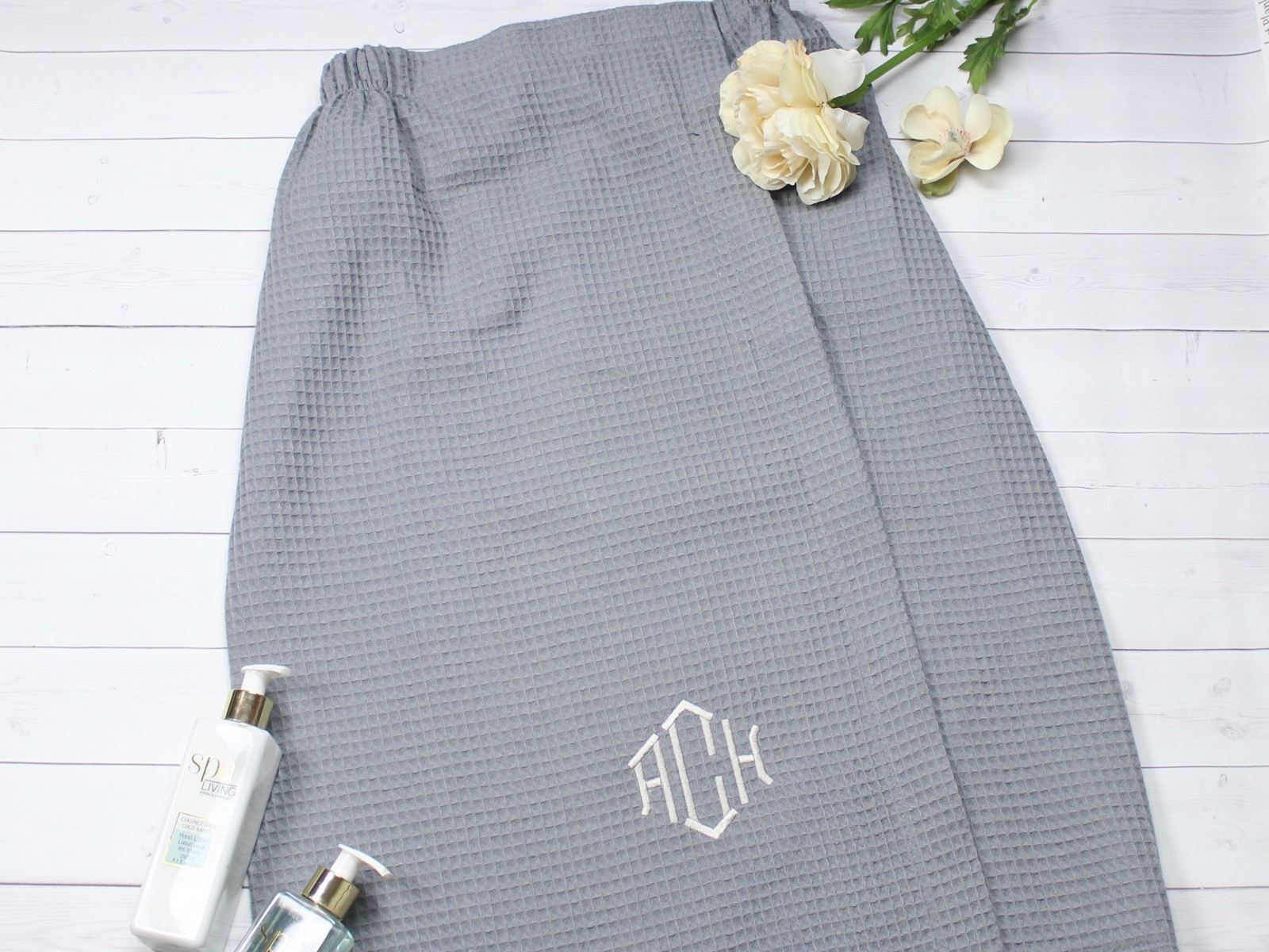 Monogrammed Waffle Weave Towel Wrap