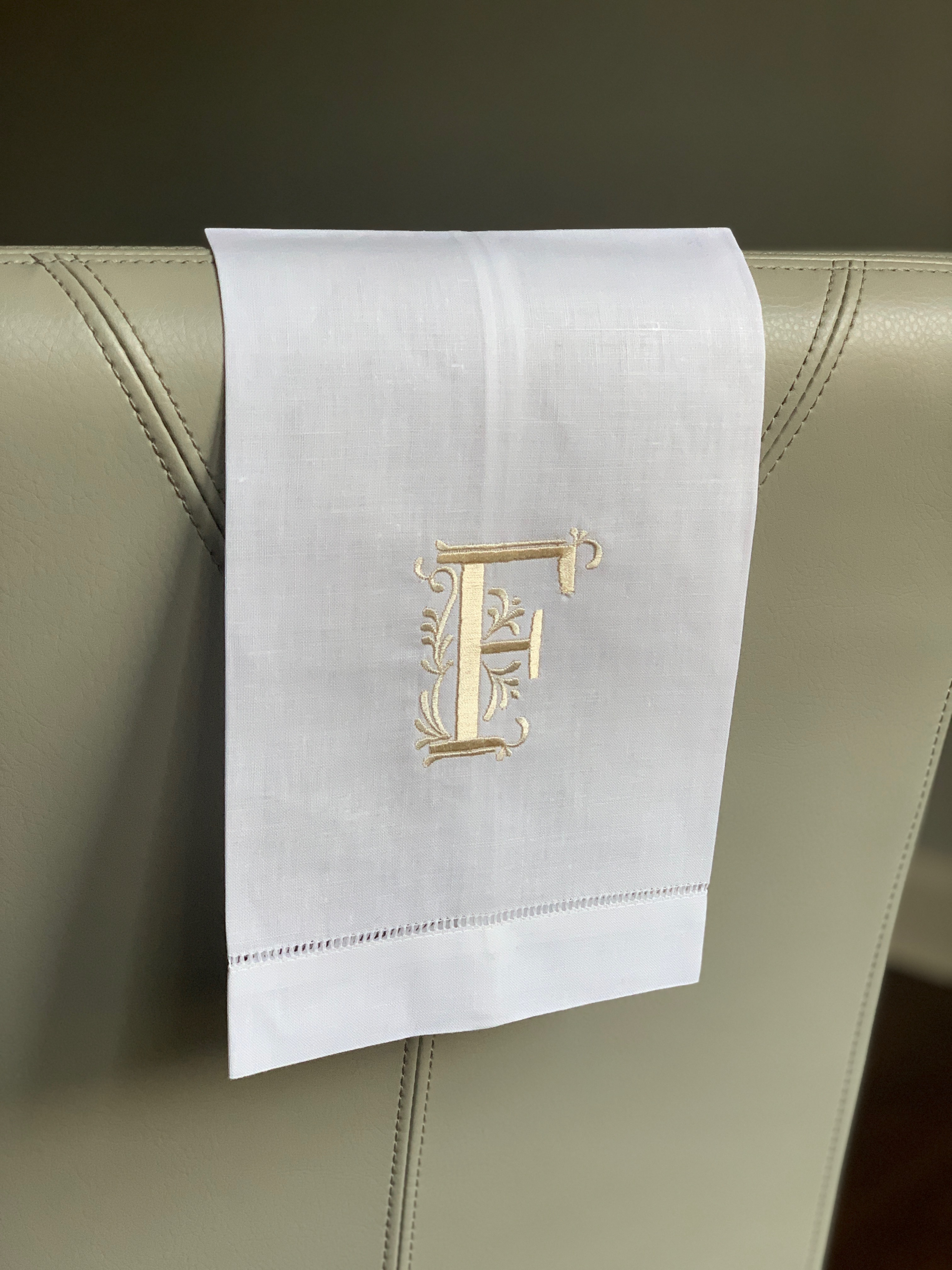 Monogrammed Linen Tea Towel