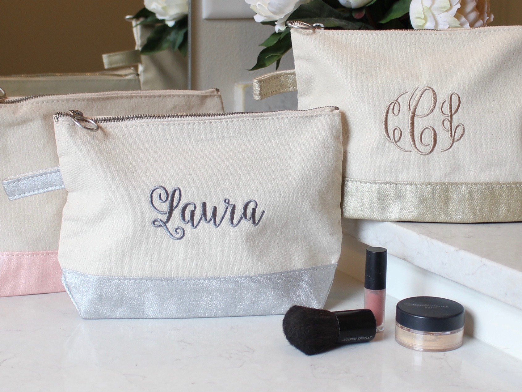 Customized Linen Cloth Cosmetic Bag