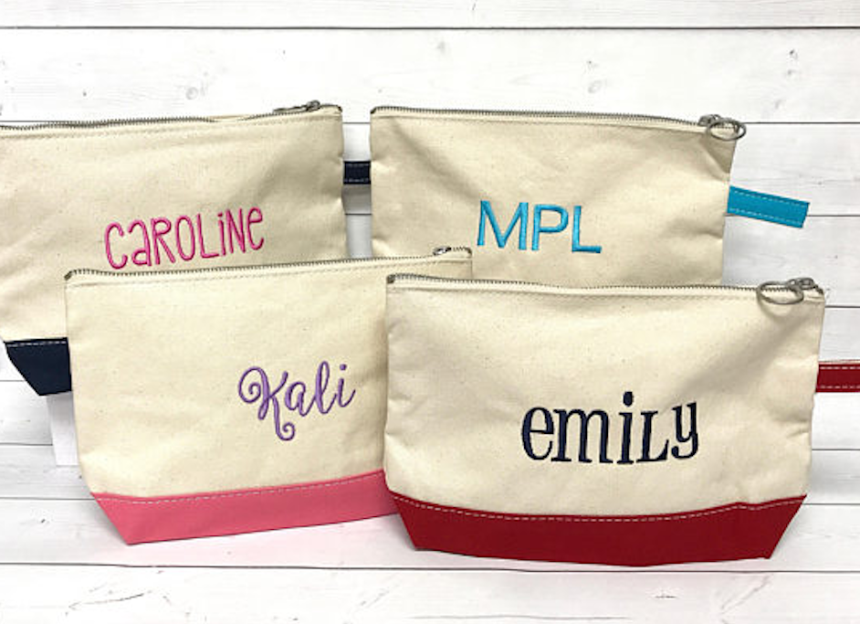 Personalized Cotton Canvas Makeup Bag