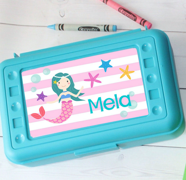 Mermaid Pencil Box Personalized School Supplies Back to School Personalized Kids  Pencil Box Mermaid Personalized Pencil Box 