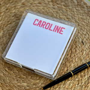Personalized Notepaper in Acrylic Holder