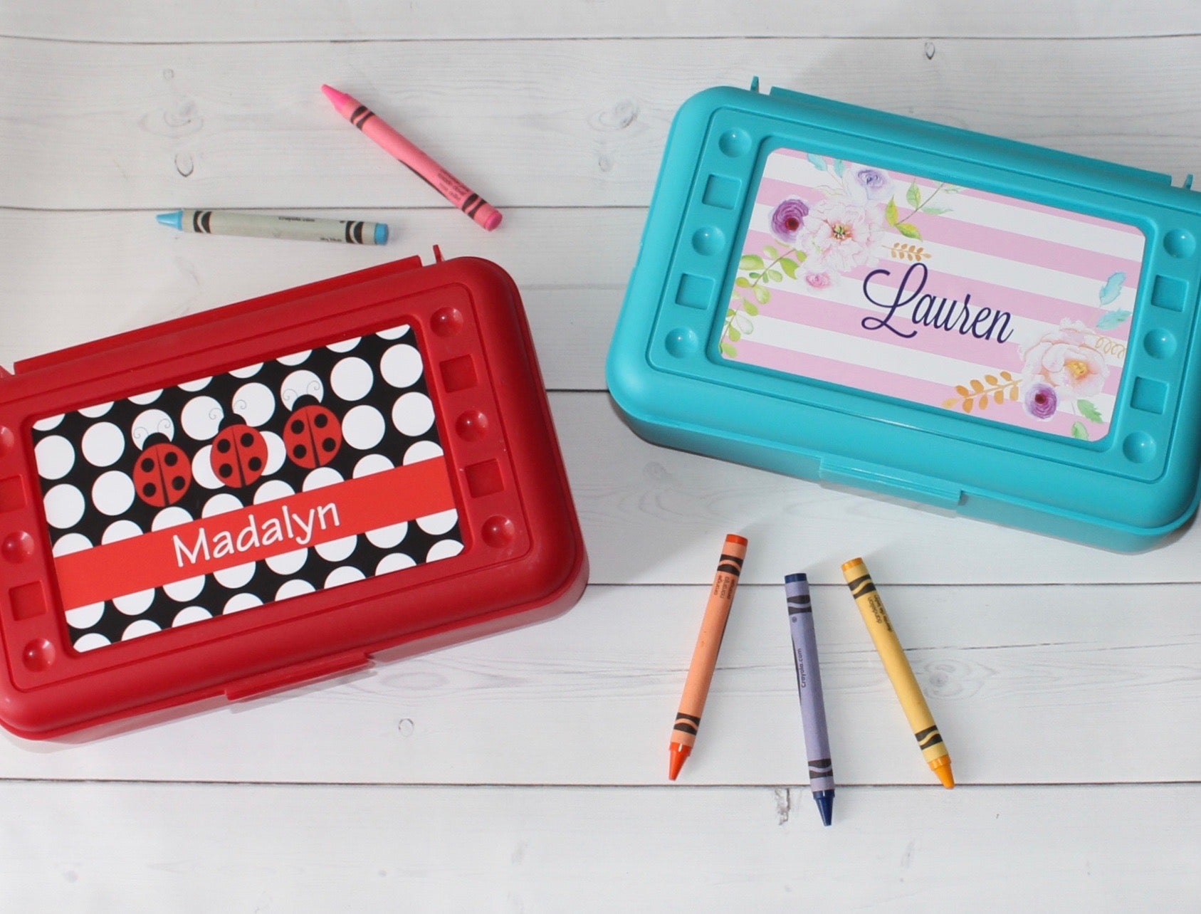 Personalized School Pencil Box - Girl Designs