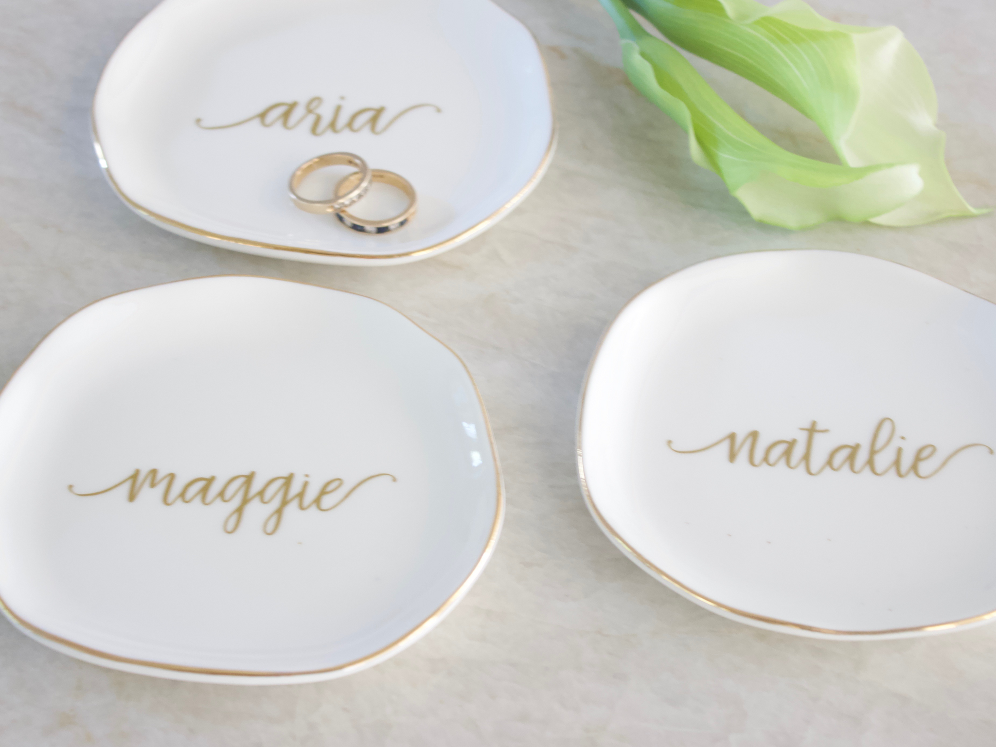 Personalized Plate with Gold Trim - Customizable Photo Products